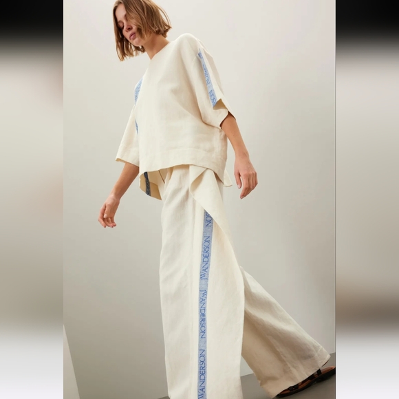 J.W. Anderson Linen Side Panel Pants Size 6 - Picture 3 of 11